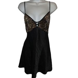 Elegant Leopard and Black Chemise